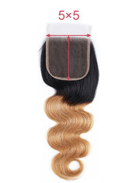 Ombre Blonde Bundles With 5x5 13x4 Lace Frontal Closure Body Wave Human Hair