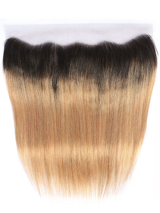 Ombre Blonde Bundles With 5x5 13x4 Lace Frontal Closure Straight Human Hair