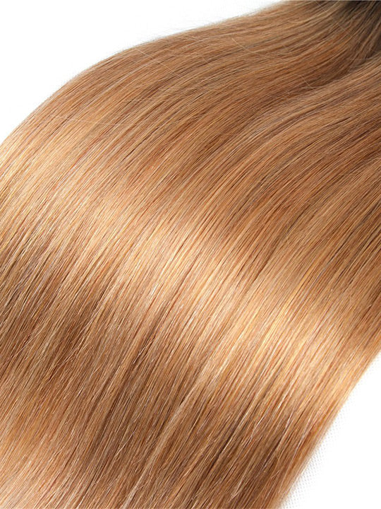 Ombre Blonde Bundles With 5x5 13x4 Lace Frontal Closure Straight Human Hair