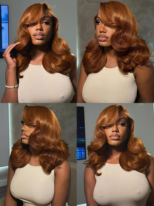 #30 Brown Wig 5x5 13x4 13x6 Lace Front Wigs 3D Body Wave Virgin Human Hair Wigs