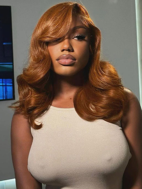 #30 Brown Wig 5x5 13x4 13x6 Lace Front Wigs 3D Body Wave Virgin Human Hair Wigs