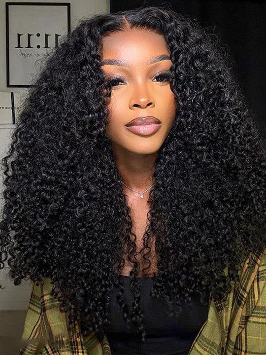 Jerry Curly 13x6 Full Lace Frontal Wig Pre Plucked Transparent Lace Frontal Wigs