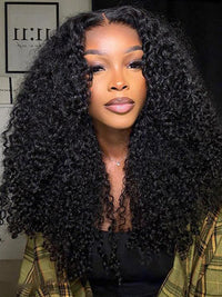 Jerry Curly 13x6 Full Lace Frontal Wig Pre Plucked Transparent Lace Frontal Wigs