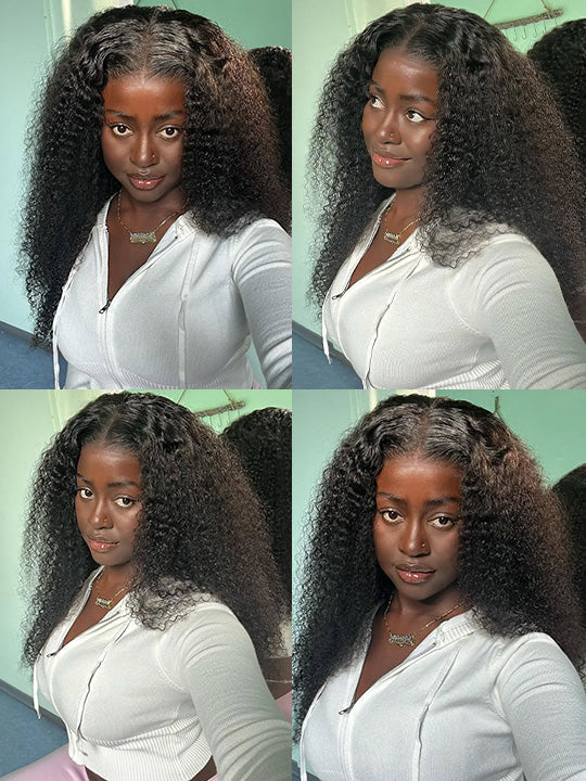 Kinky Curly Hair 13x4 HD Lace Frontal Wig Pre Plucked Pull and Go Glueless Real HD Lace Wig