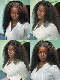 Kinky Curly Hair 13x4 HD Lace Frontal Wig Pre Plucked Pull and Go Glueless Real HD Lace Wig