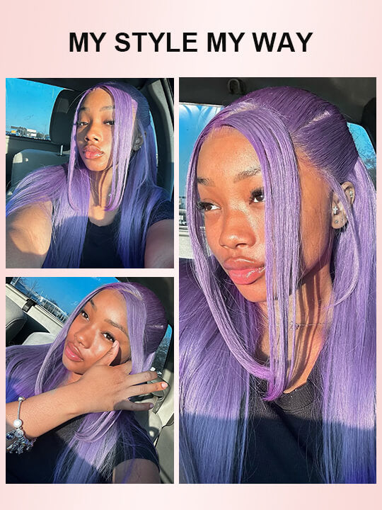 Blonde Wig Barbie Pink/Purple/Silver Grey Straight Hair 13x4 Lace Front Wig Colored Wigs