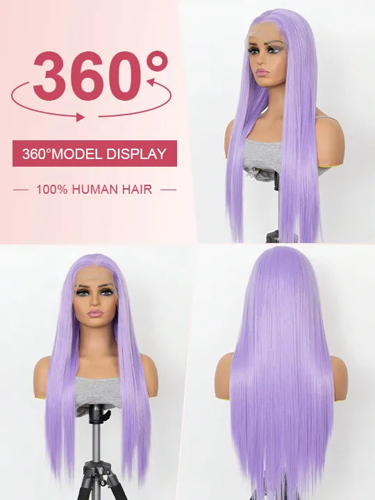 Blonde Wig Barbie Pink/Purple/Silver Grey Straight Hair 13x4 Lace Front Wig Colored Wigs