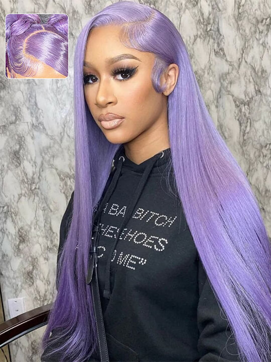 Blonde Wig Barbie Pink/Purple/Silver Grey Straight Hair 13x4 Lace Front Wig Colored Wigs