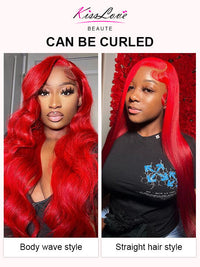 Red Wig Straight Hair Dyed From 613 Blonde Hair 13x4 Lace Front Human Hair Wigs