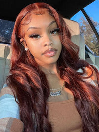 [Wear & Go] Breathable Air Wig Reddish Brown 5x5 13x4 Lace Front Human Hair Wigs