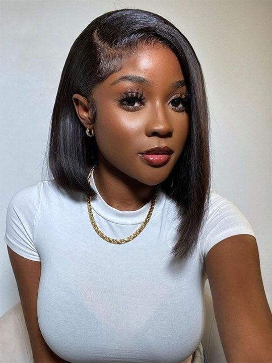 Kisslove Hair Straight Hair Short Bob Wig Brazilian 13x4 13x6 Lace Frontal Human Hair Wigs