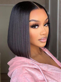 Free Part Bob Wig Straight Human Hair Wigs With Full Ends 250% Density