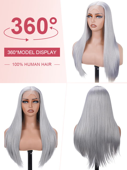 Blonde Wig Barbie Pink/Purple/Silver Grey Straight Hair 13x4 Lace Front Wig Colored Wigs