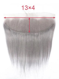 Silver Grey Bundles With 5x5 13x4 Lace Frontal Closure Straight Human Hair