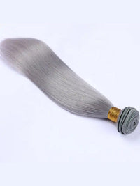 Silver Grey Bundles With 5x5 13x4 Lace Frontal Closure Straight Human Hair