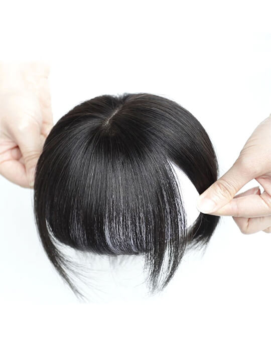 Kisslove Short Clip In Air Bang Natural Black Human Hair Bang Extension For Women