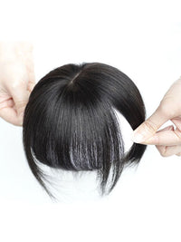 Kisslove Short Clip In Air Bang Natural Black Human Hair Bang Extension For Women