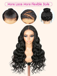 Kisslove Hair Body Wave Invisi-Drawstring 360 Lace Wig Pre Everything Glueless Lace Frontal Wigs