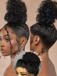 Kisslove Hair 4C Edge Kinky Curly Hair 360 Lace Wig Invisi Drawstring Glueless Lace Wigs
