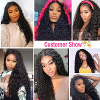 13*4 HD Lace Frontal Closure With Bundles Water Wave 12A Brazilian Virgin Hair Weave