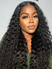 Water Wave Easi-Drawstring Wig Brazilian Virgin Human Hair 4x4 13x4 Lace Front Wigs