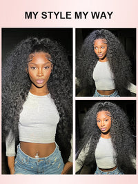 Water Wave Easi-Drawstring Wig Brazilian Virgin Human Hair 4x4 13x4 Lace Front Wigs
