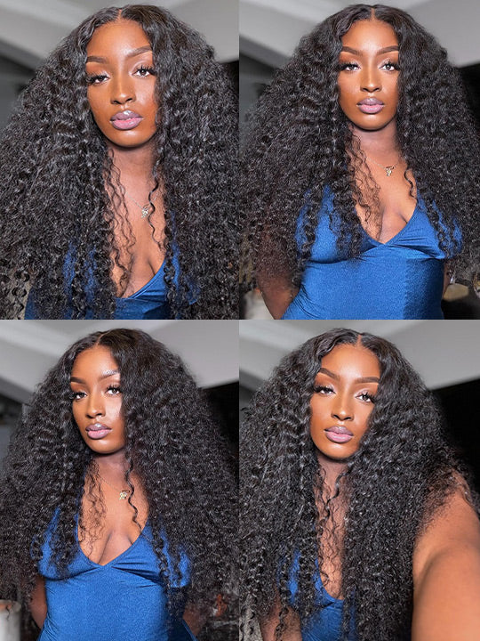 Water Wave Easi-Drawstring Wig Brazilian Virgin Human Hair 4x4 13x4 Lace Front Wigs