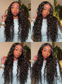 Water Wave Easi-Drawstring Wig Brazilian Virgin Human Hair 4x4 13x4 Lace Front Wigs