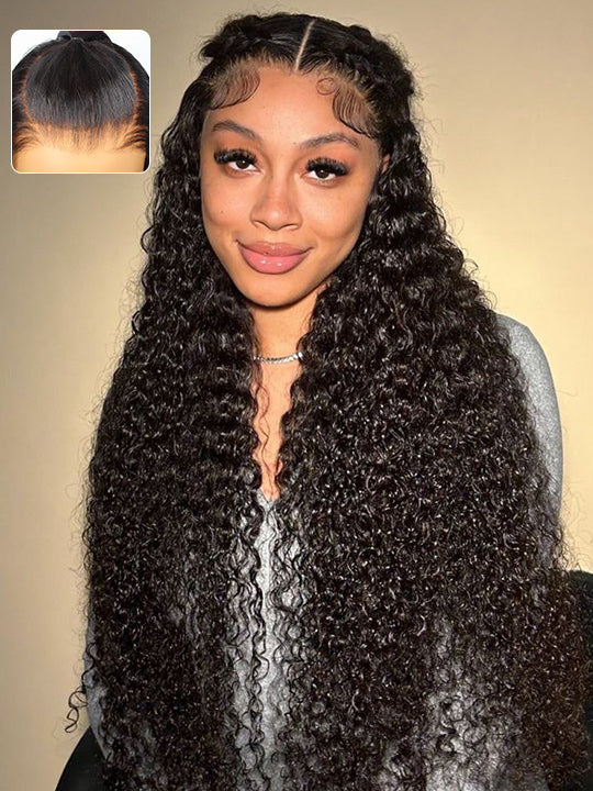 Water Wave Easi-Drawstring Wig Brazilian Virgin Human Hair 4x4 13x4 Lace Front Wigs