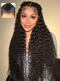 Water Wave Easi-Drawstring Wig Brazilian Virgin Human Hair 4x4 13x4 Lace Front Wigs