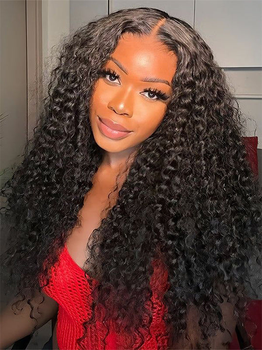 Water Wave Easi-Drawstring Wig Brazilian Virgin Human Hair 4x4 13x4 Lace Front Wigs