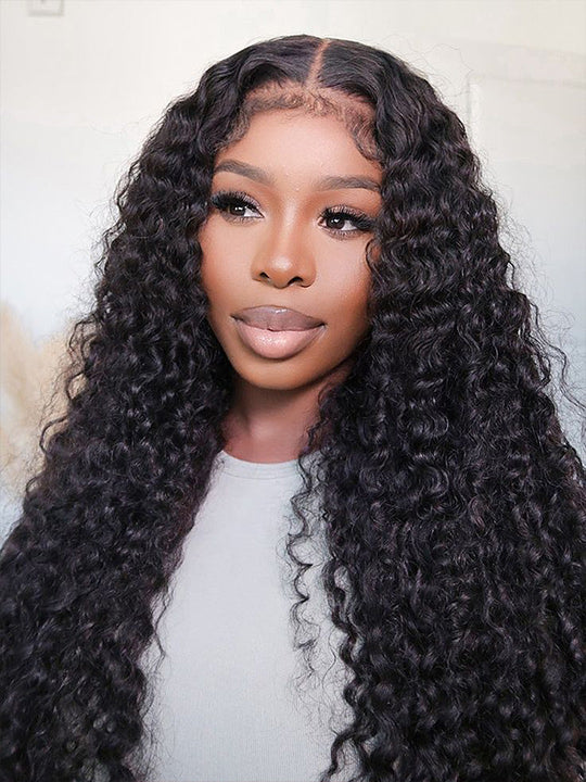 Water Wave Easi-Drawstring Wig Brazilian Virgin Human Hair 4x4 13x4 Lace Front Wigs