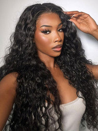 Water Wave Easi-Drawstring Wig Brazilian Virgin Human Hair 4x4 13x4 Lace Front Wigs