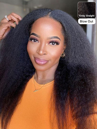 [Wear & Go] Yaki Straight/Kinky Straight Hair Bye Bye Knots Put on and Go Glueless 6x4.5/10x6 Parting Max Lace Wigs