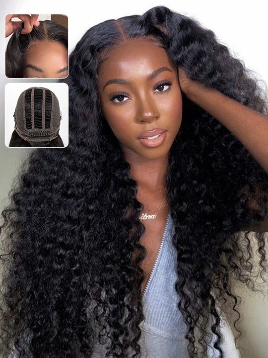 [Wear & Go] Air Wig Deep Curly 13x4 Lace Wigs 14A Virgin Hair