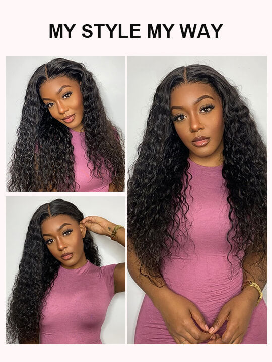 [Wear & Go] Glueless Air Wig Water Wave 4x4/5x5/6x4.5 Lace Closure Wig 14A Virgin Hair