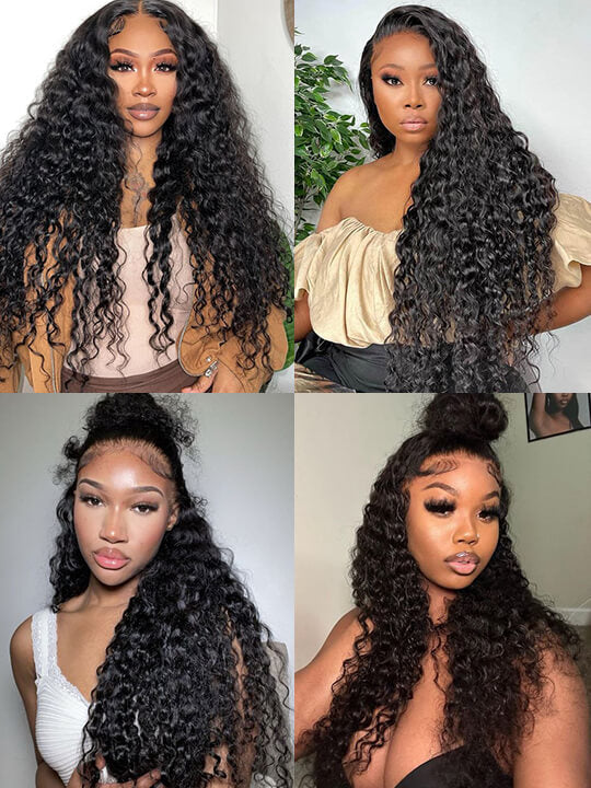 [Wear & Go] Glueless Air Wig Water Wave 4x4/5x5/6x4.5 Lace Closure Wig 14A Virgin Hair