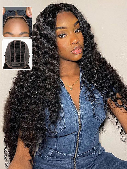 [Wear & Go] Glueless Air Wig Water Wave 4x4/5x5/6x4.5 Lace Closure Wig 14A Virgin Hair