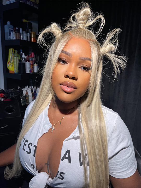 [Wear & Go] Pre-Everything Blonde Balayage Highlights 5x5 Lace Wig Straight Human Hair Wigs