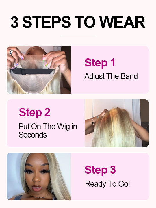 [Wear & Go] Pre-Everything Blonde Balayage Highlights 5x5 Lace Wig Straight Human Hair Wigs