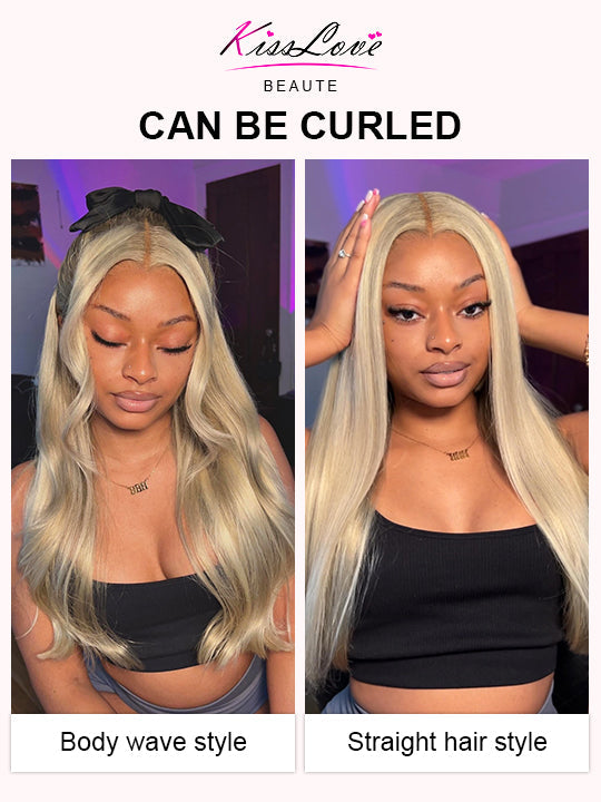 [Wear & Go] Pre-Everything Blonde Balayage Highlights 5x5 Lace Wig Straight Human Hair Wigs