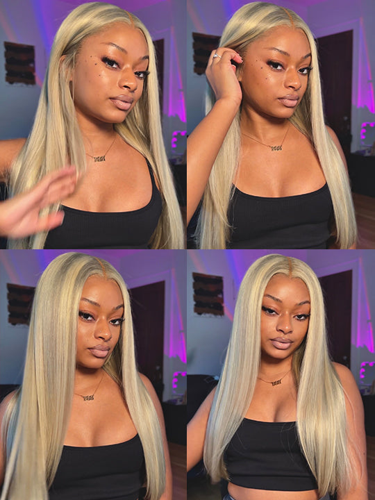 [Wear & Go] Pre-Everything Blonde Balayage Highlights 5x5 Lace Wig Straight Human Hair Wigs