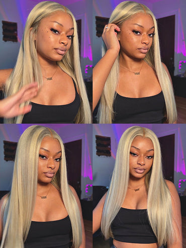 Kisslove Hair Blonde Balayage 13X4 Lace Frontal Wigs Blonde Human Hair Wig