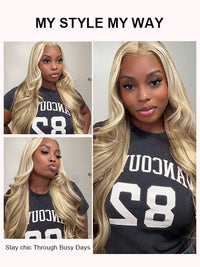 Kisslove Hair Blonde Balayage On Brown Hair 3D Body Wave 13x6 Lace Front Human Hair Wigs