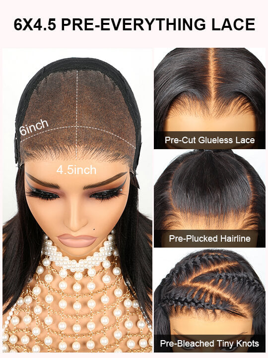 Pre Styled Side Part Colored Body Wave Bob Wig Glueless Drawstring Ready to Go Wigs