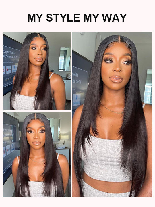 [Wear & Go] Pre-Everything Glueless 6x4.5/10x6 Lace Wig Bone Straight Human Hair Wigs