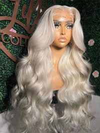 Kisslove 360 Lace Frontal Wig #60 Platinum Ash Blonde White Color Wig With Snug Fit Invisi Drawstring Cap