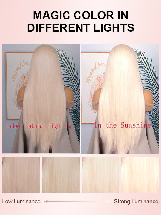 13x6 HD Lace Wigs White Blonde Hair Bone Straight Human Hair Wigs