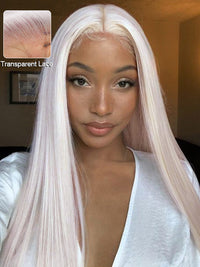 White Human Hair Wig 13x4 13x6 Transparent HD Lace Wigs Platinum Blonde Wig #60 Color Hair