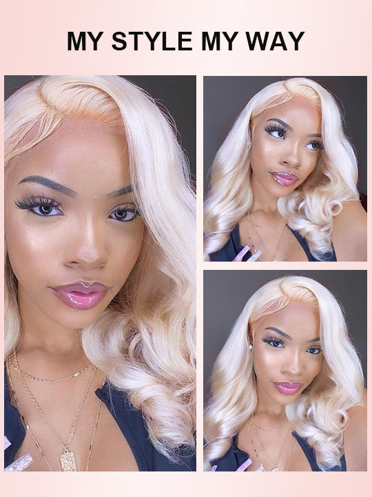 #60 White Color Hair 3D Body Wave 13x4 13x6 Transparent HD Lace Human Hair Wigs